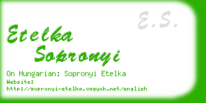 etelka sopronyi business card